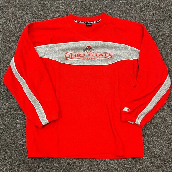 Vintage 90s Y2K Starter Team Ohio State Buckeyes OSU Pullover Fleece Sweatshirt - Picture 13 of 15